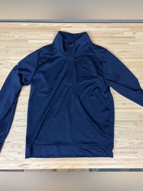 Navy Boys Adidas Golf Quarter-Zip Performance Pullover sz 9-10